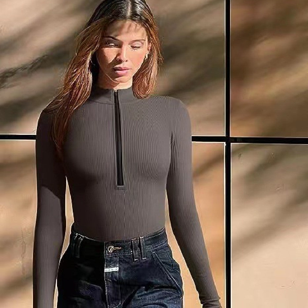 Long Sleeve Zipper Jumpsuit