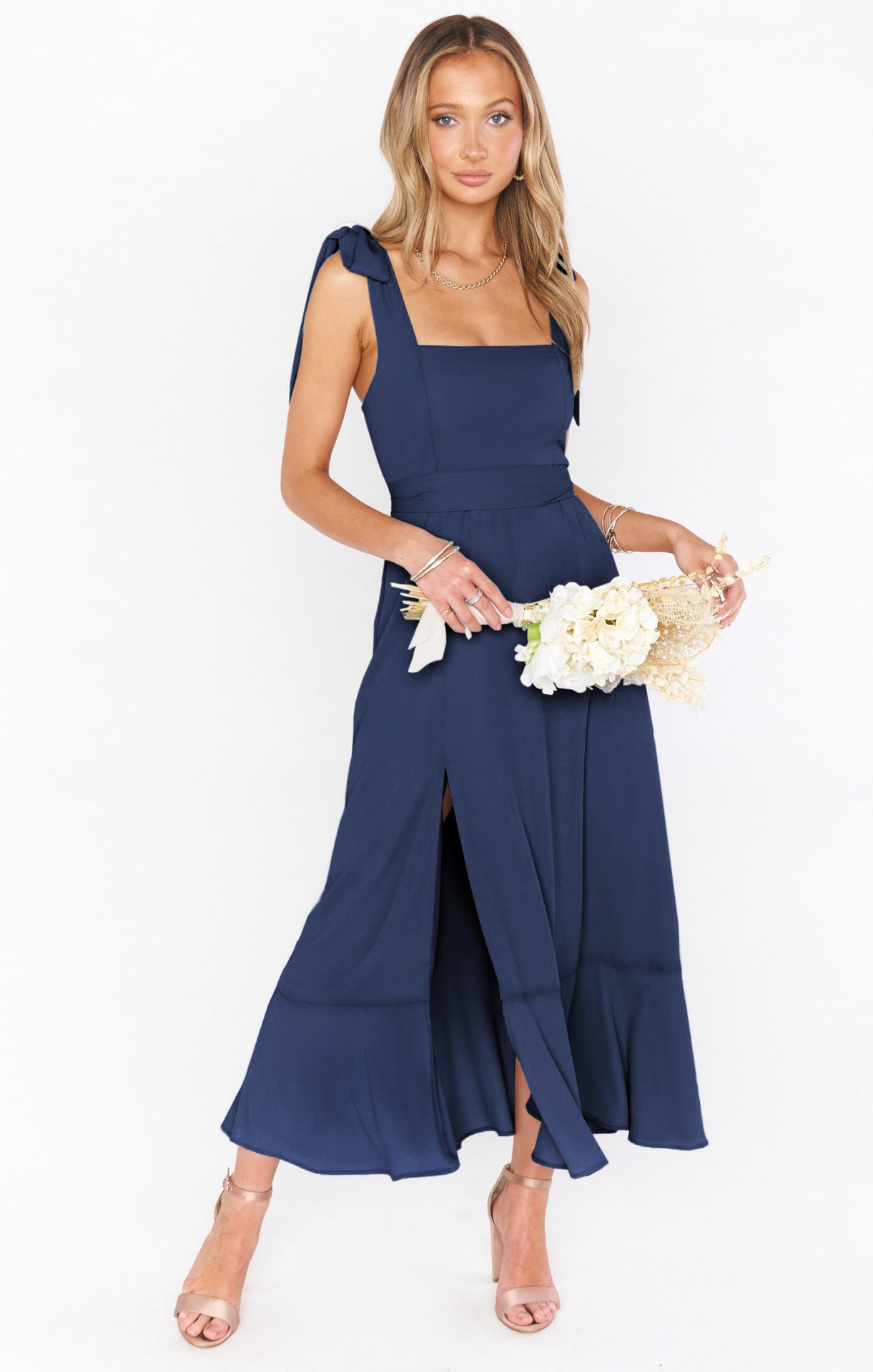 Lace-Up Ruffle Beach Dress