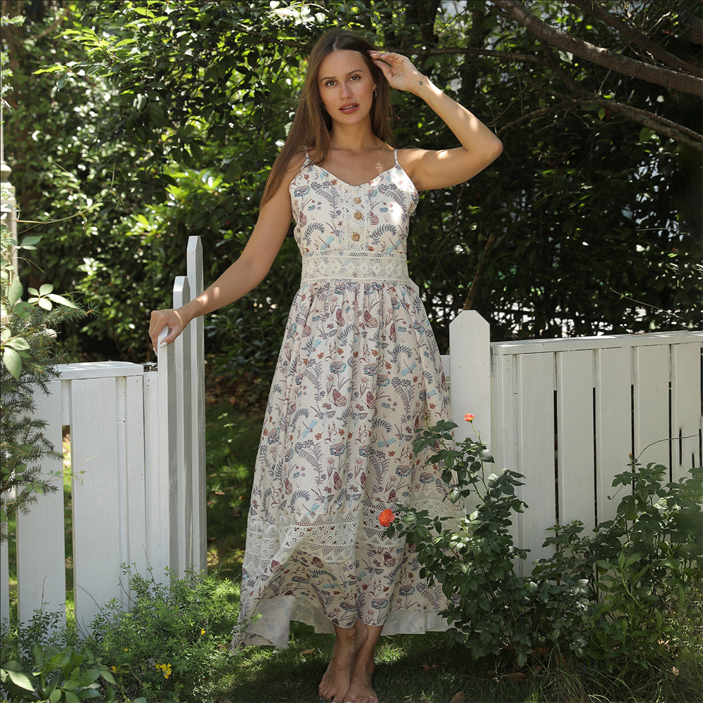 Floral Suspender Dress