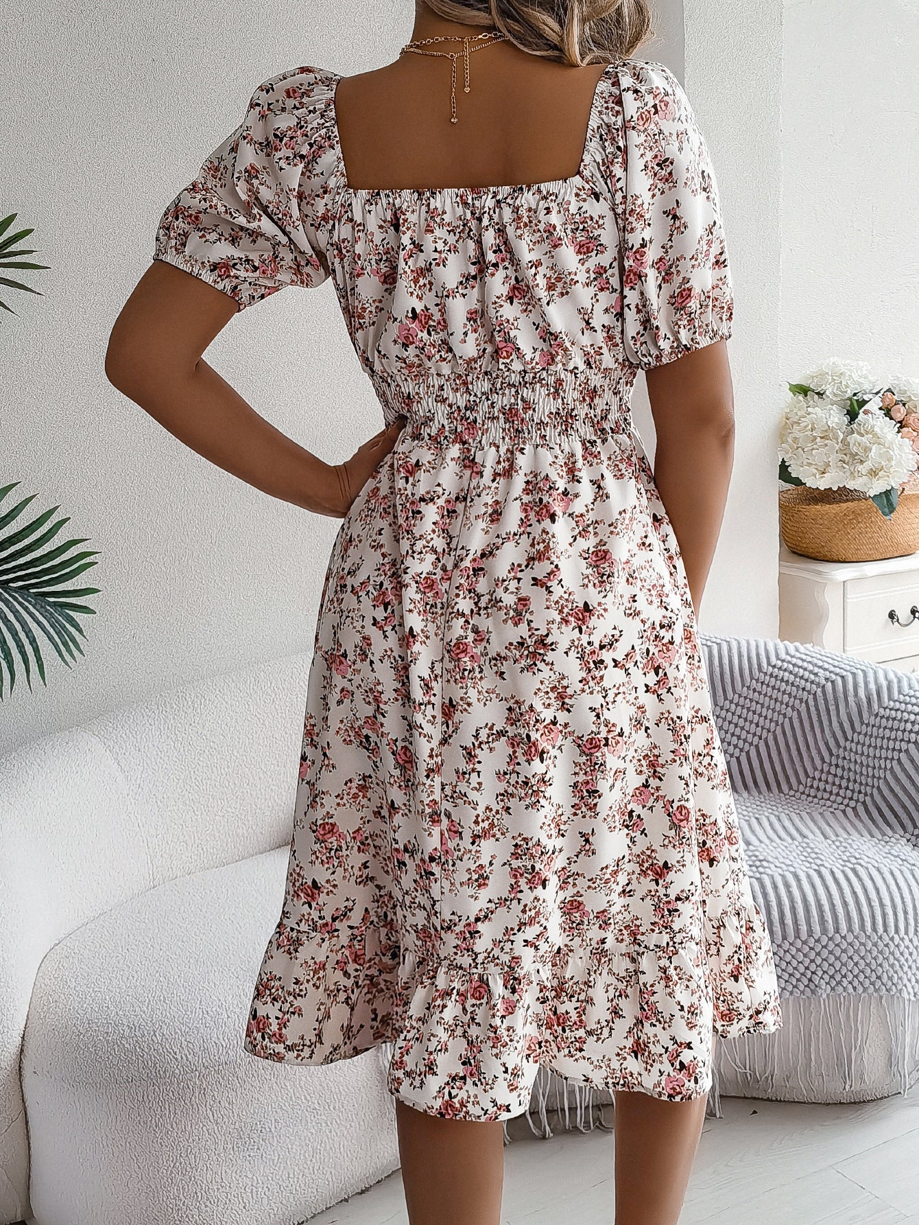 Floral Charm Ruffle Dress