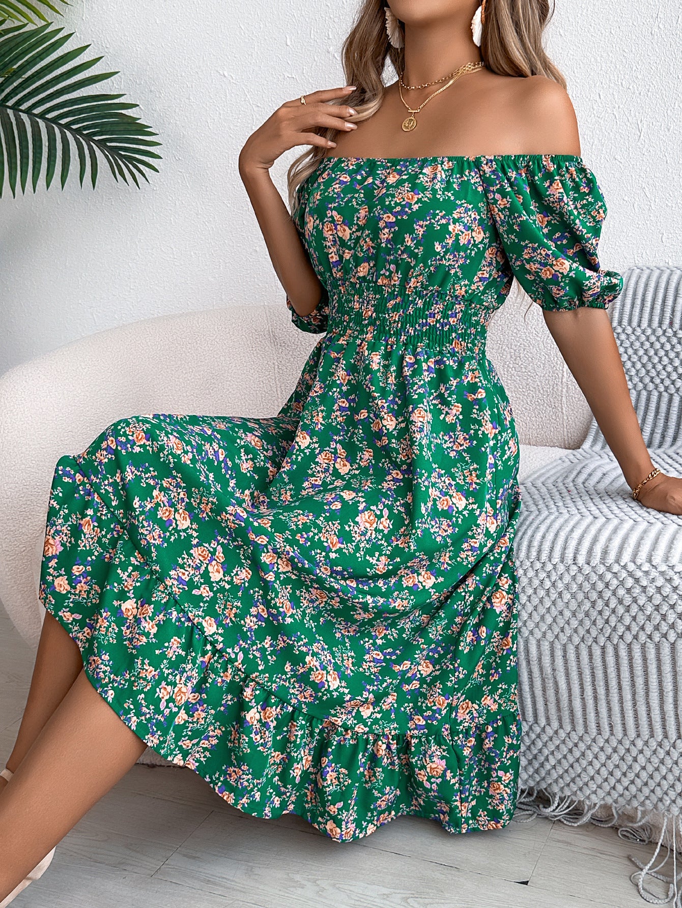 Floral Charm Ruffle Dress
