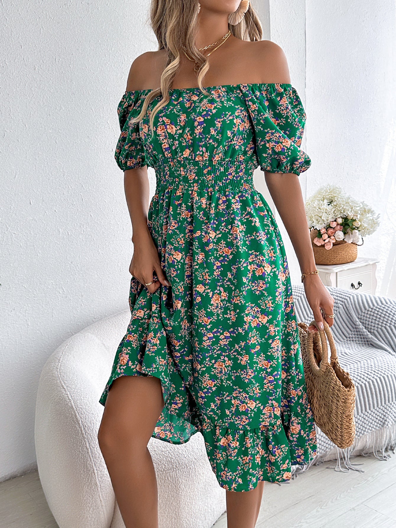 Floral Charm Ruffle Dress