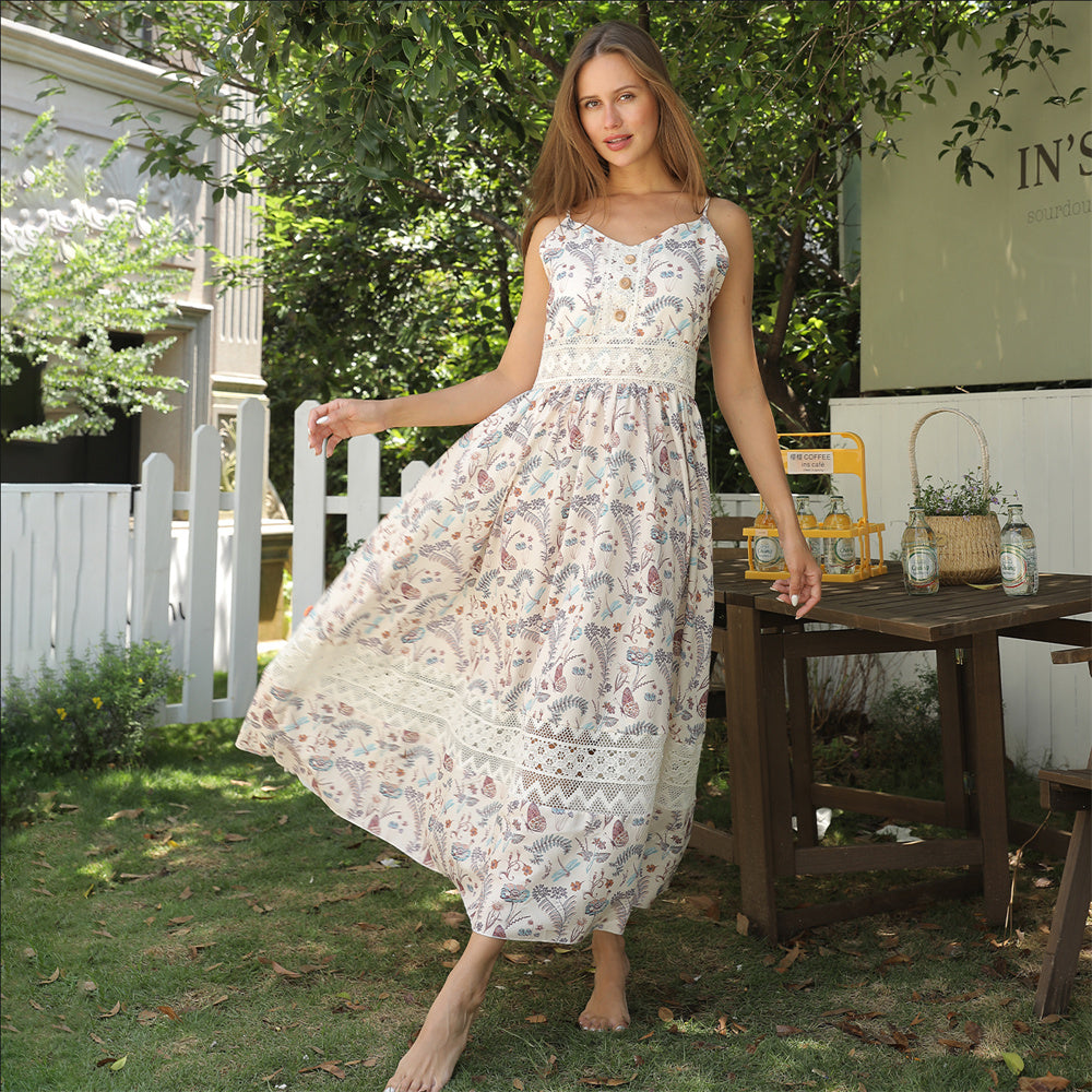 Floral Suspender Dress