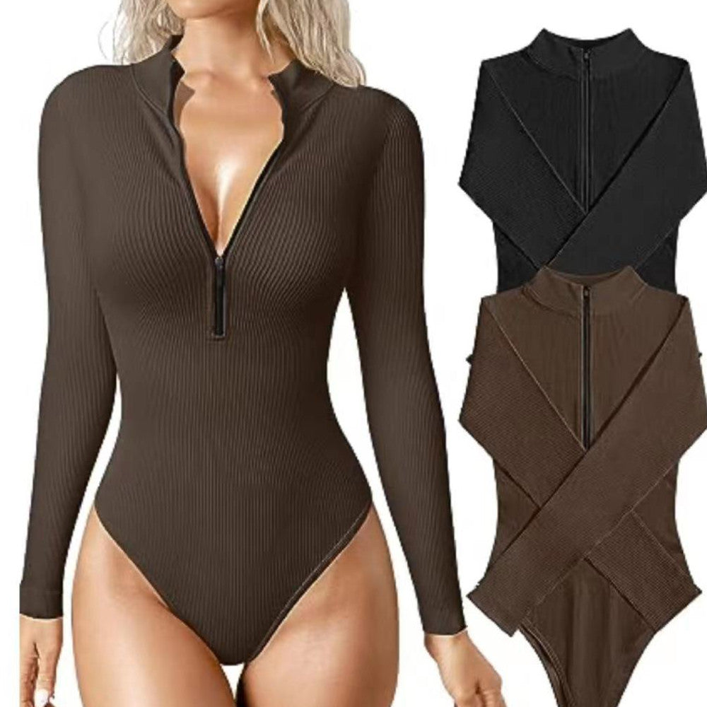 Long Sleeve Zipper Jumpsuit