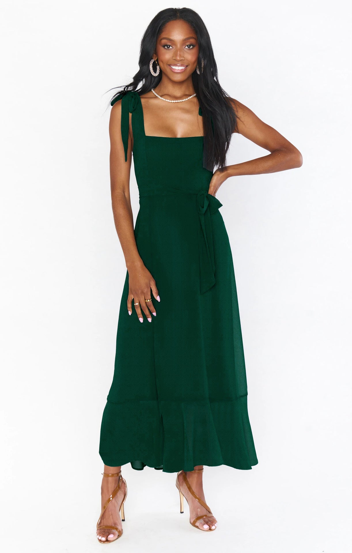 Lace-Up Ruffle Beach Dress
