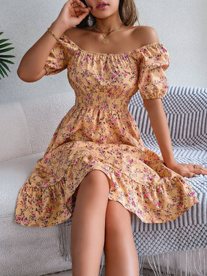 Floral Charm Ruffle Dress