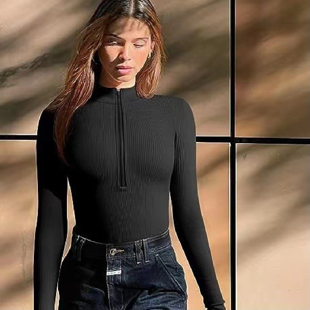 Long Sleeve Zipper Jumpsuit