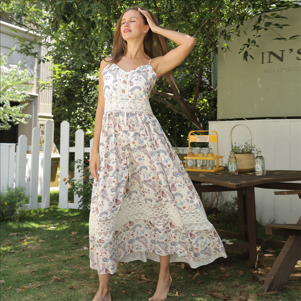 Floral Suspender Dress