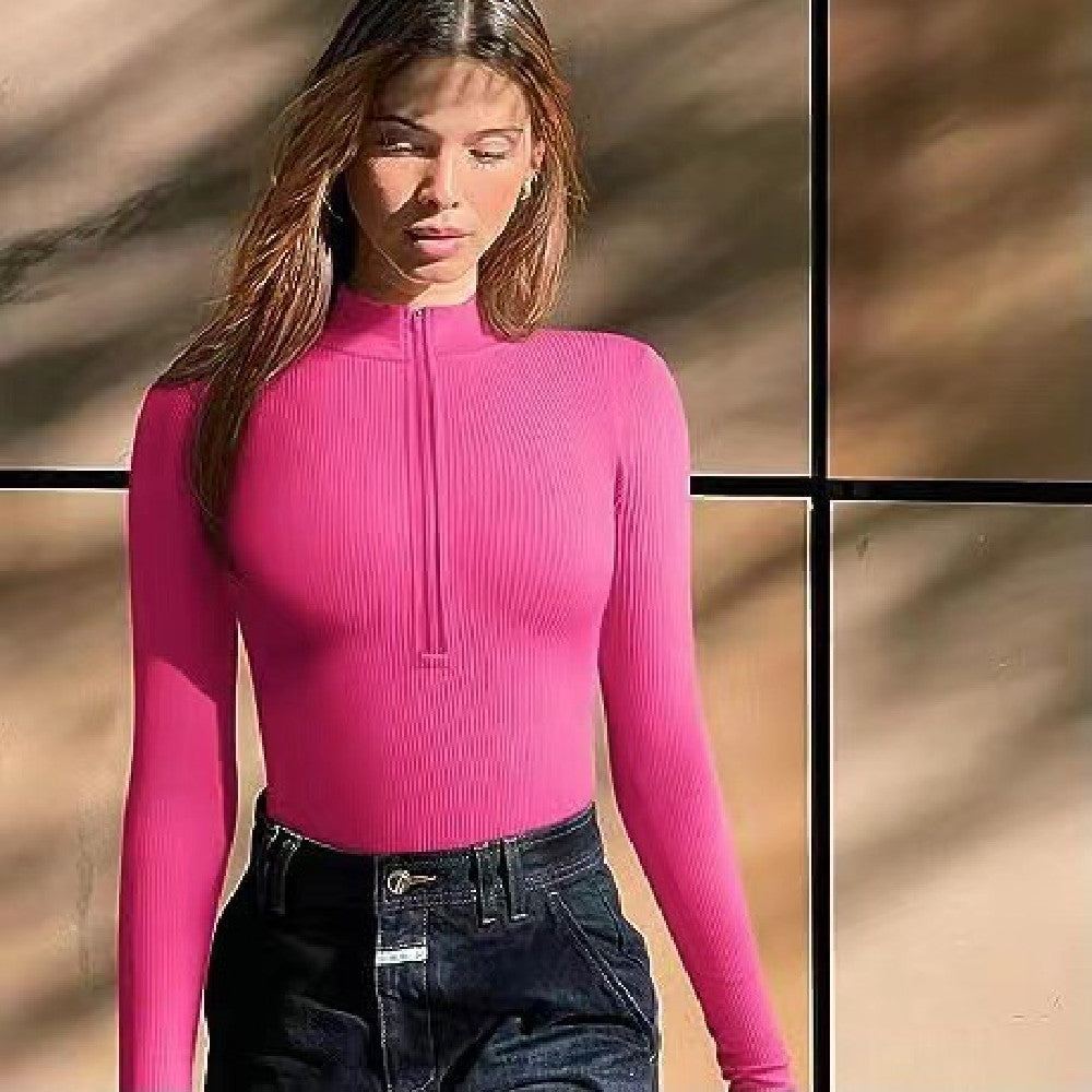 Long Sleeve Zipper Jumpsuit