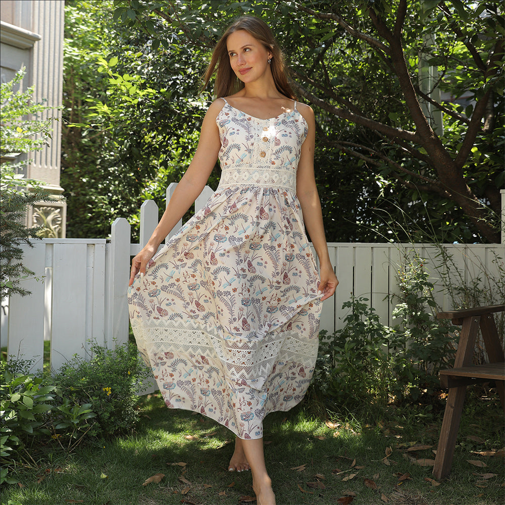 Floral Suspender Dress